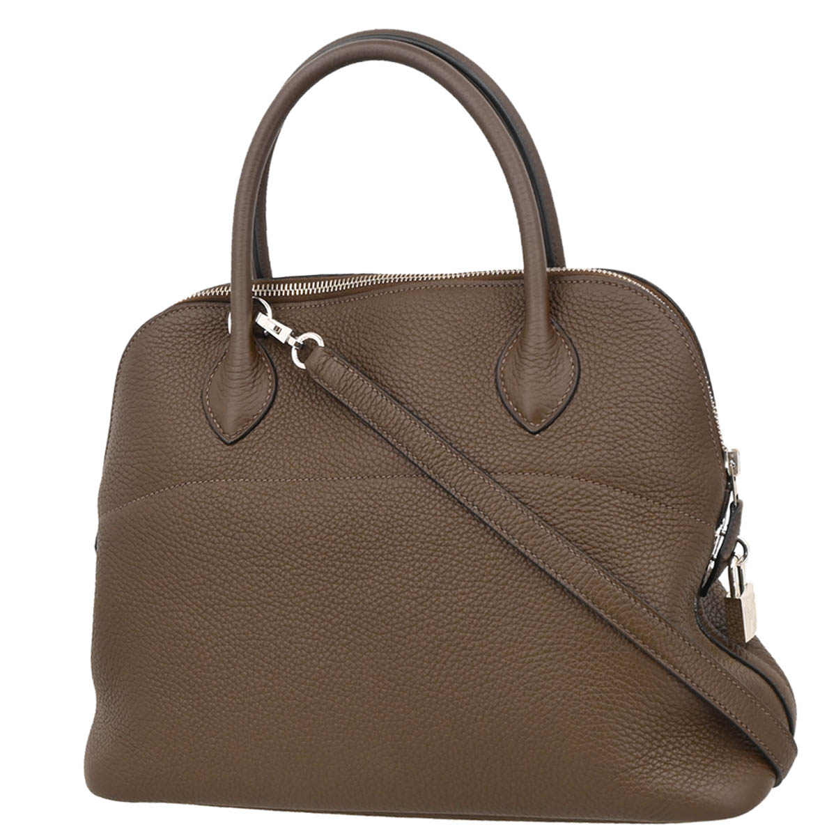 Hermes 2012 Cafe Taurillon Clemence Bolide 31 2way Shoulder Handbag