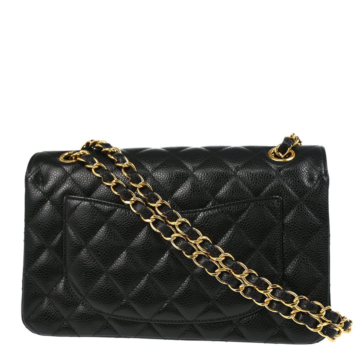 Chanel 2017-2018 Black Caviar Small Classic Double Flap Shoulder Bag