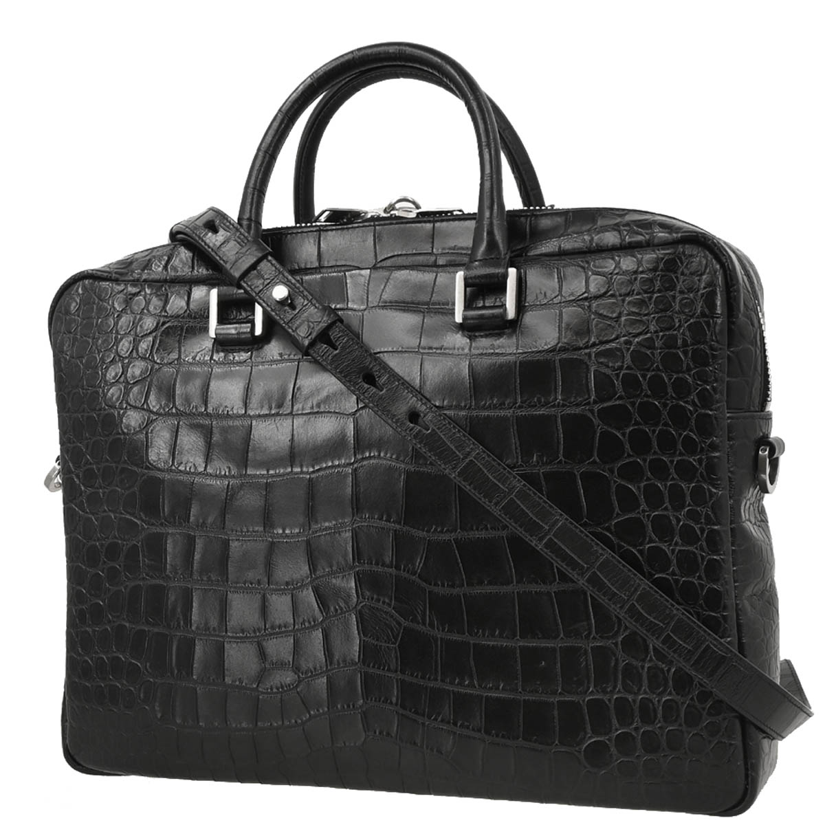 Saint Laurent Black Leather Sac de Jour Briefcase
