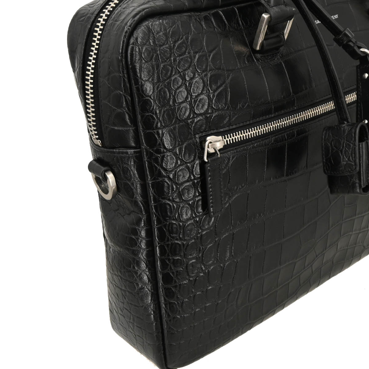 Saint Laurent Black Leather Sac de Jour Briefcase