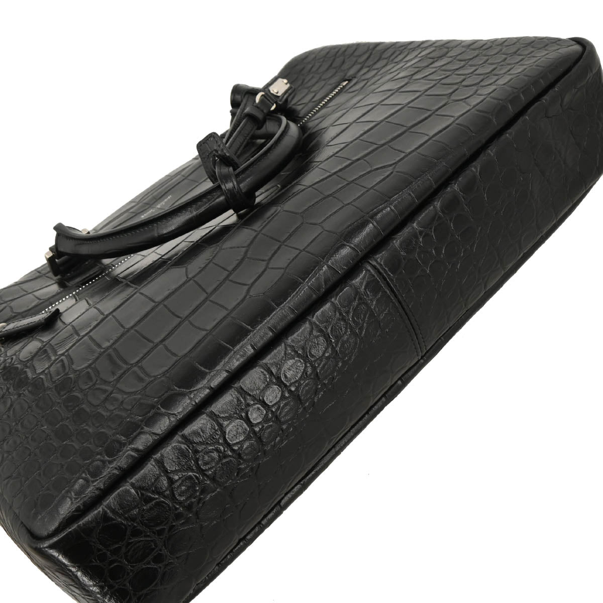 Saint Laurent Black Leather Sac de Jour Briefcase