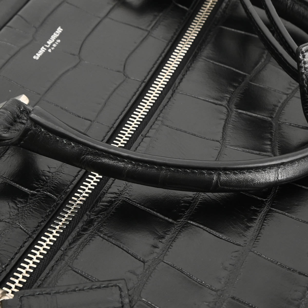 Saint Laurent Black Leather Sac de Jour Briefcase