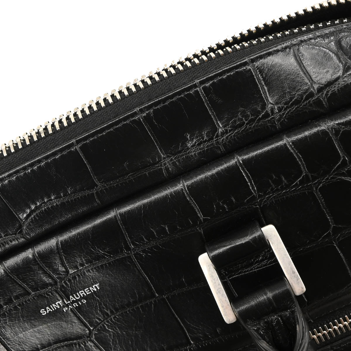 Saint Laurent Black Leather Sac de Jour Briefcase