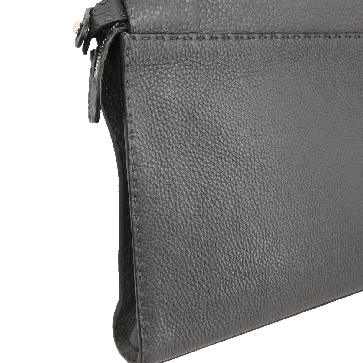 Fendi Gray Leather Peekaboo Fit 2way Shoulder Handbag