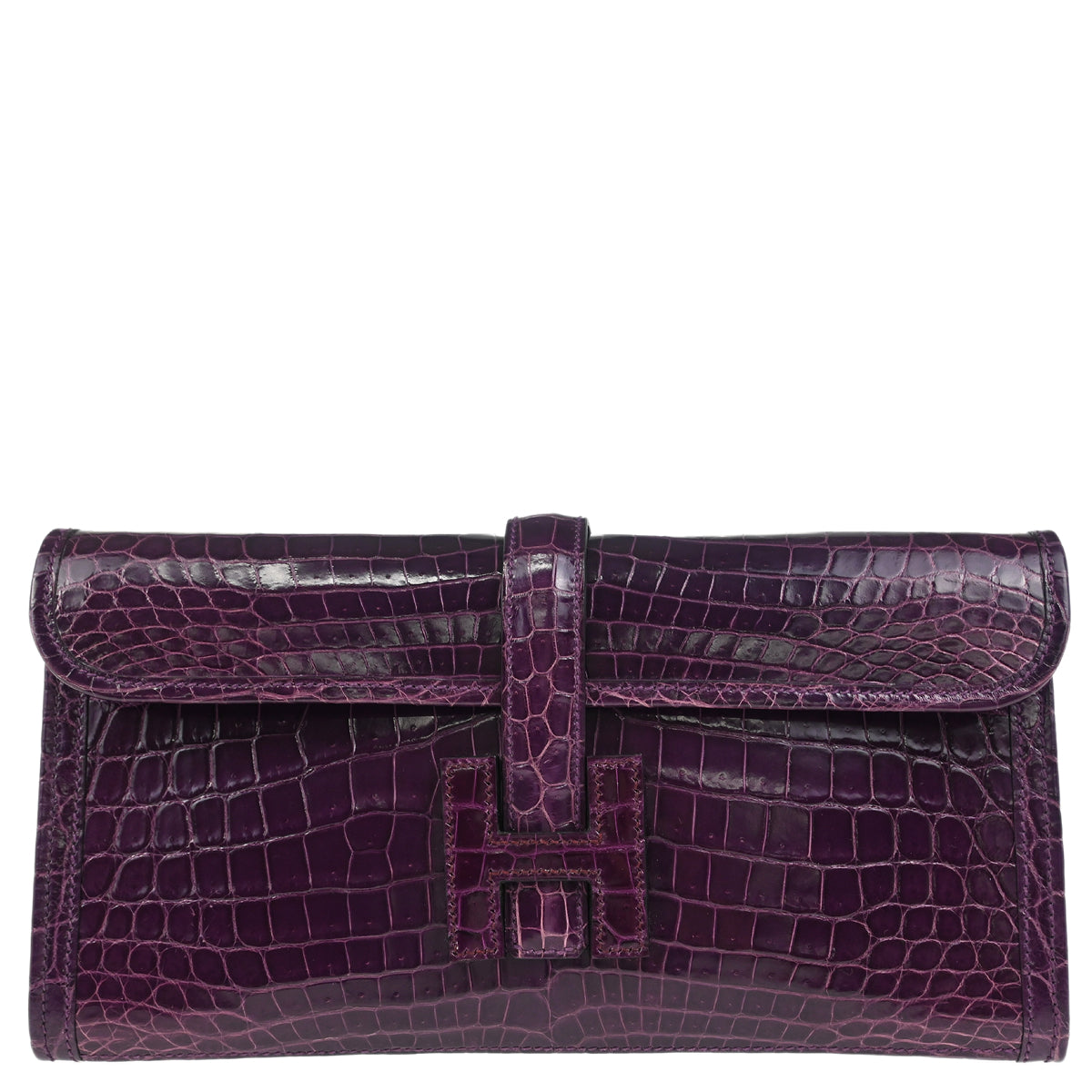 Hermes * 2015 Cassis Niloticus Crocodile Jige Elan 29 Clutch Handbag