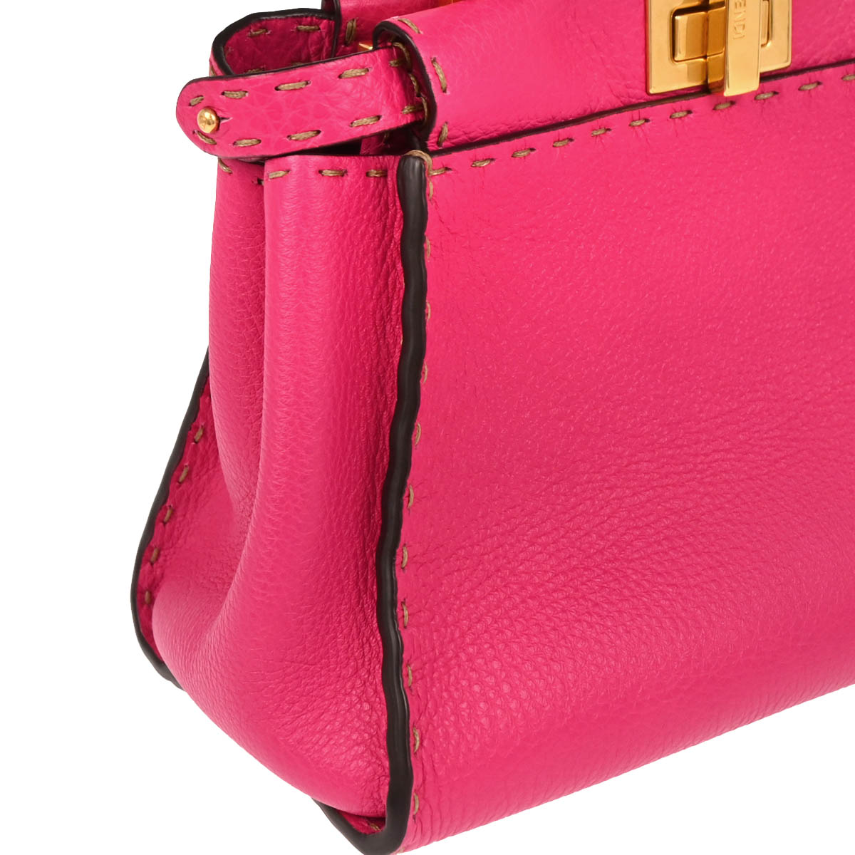 Fendi Pink Leather Peekaboo 2way Shoulder Handbag