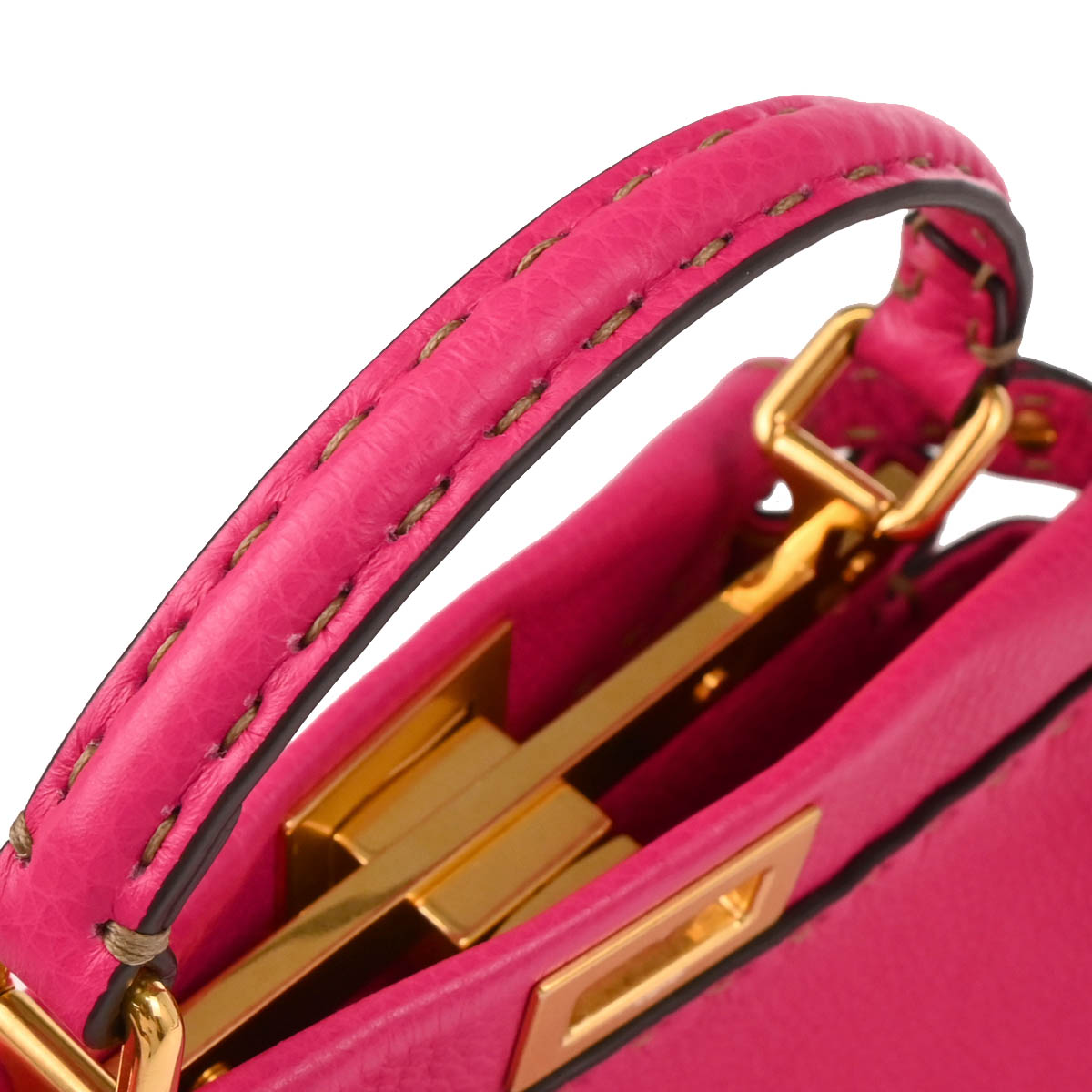 Fendi Pink Leather Peekaboo 2way Shoulder Handbag