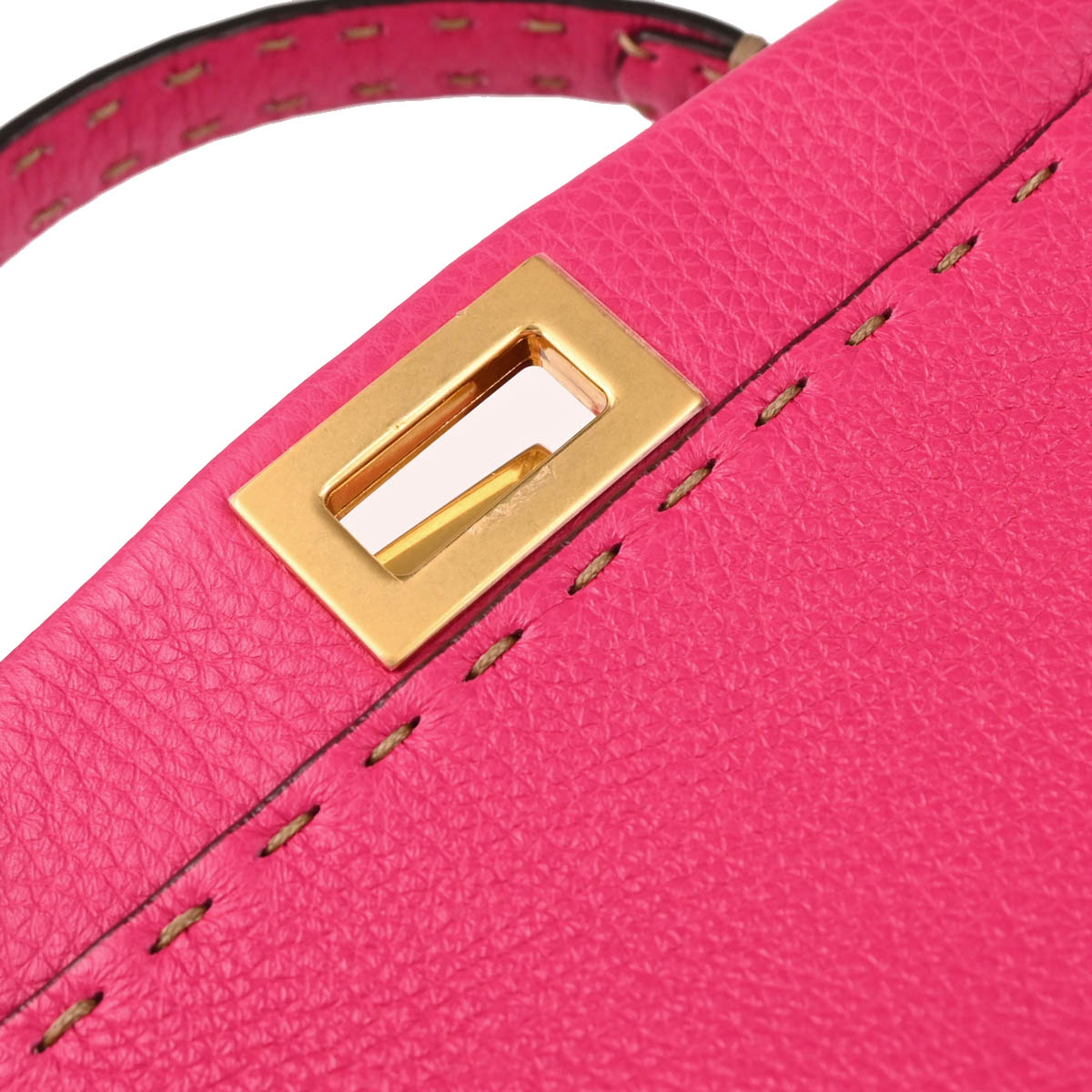 Fendi Pink Leather Peekaboo 2way Shoulder Handbag