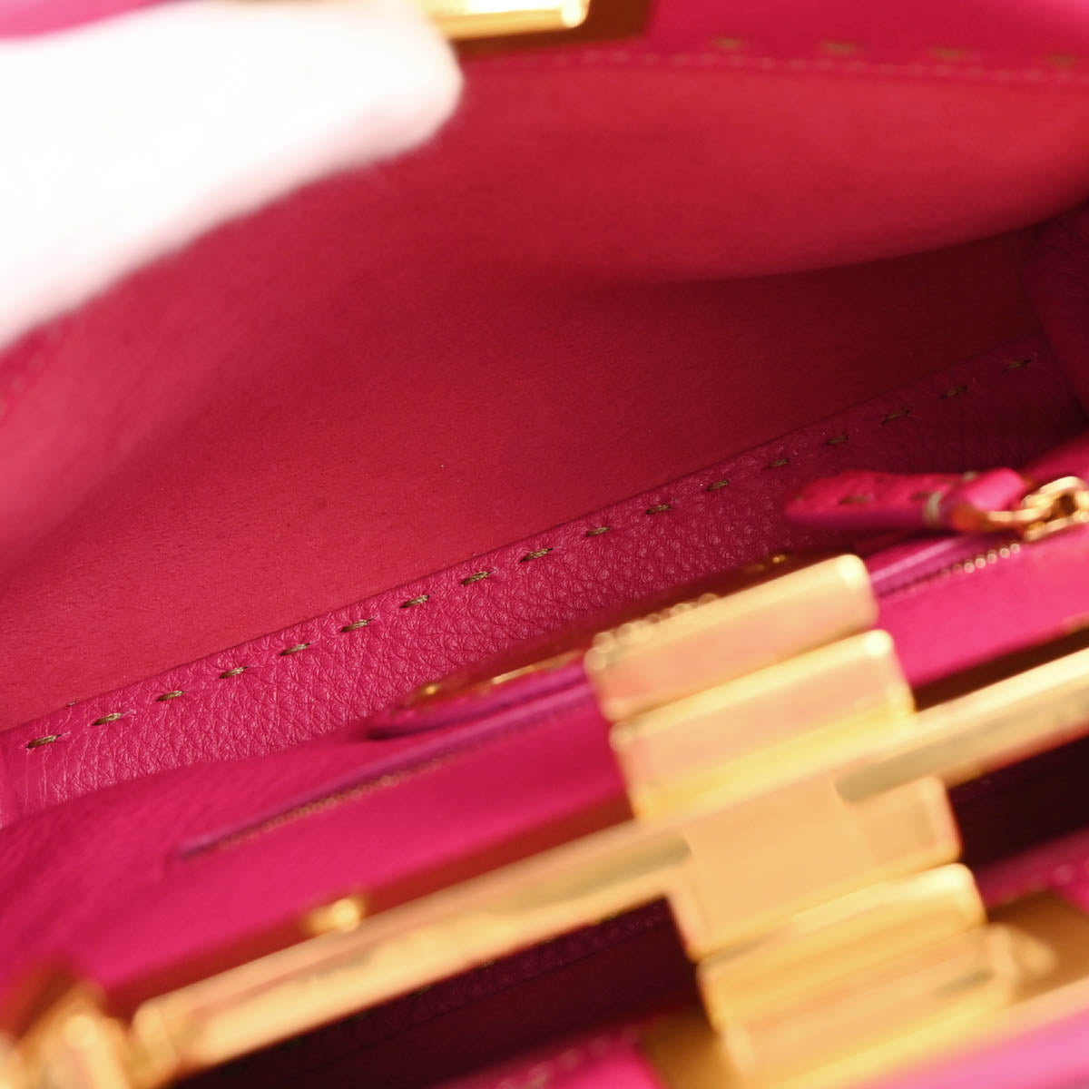 Fendi Pink Leather Peekaboo 2way Shoulder Handbag