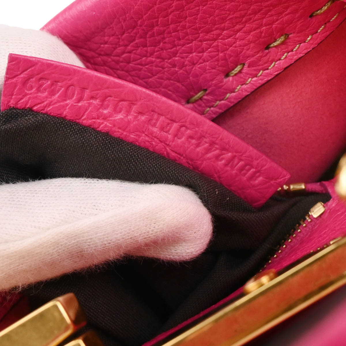 Fendi Pink Leather Peekaboo 2way Shoulder Handbag