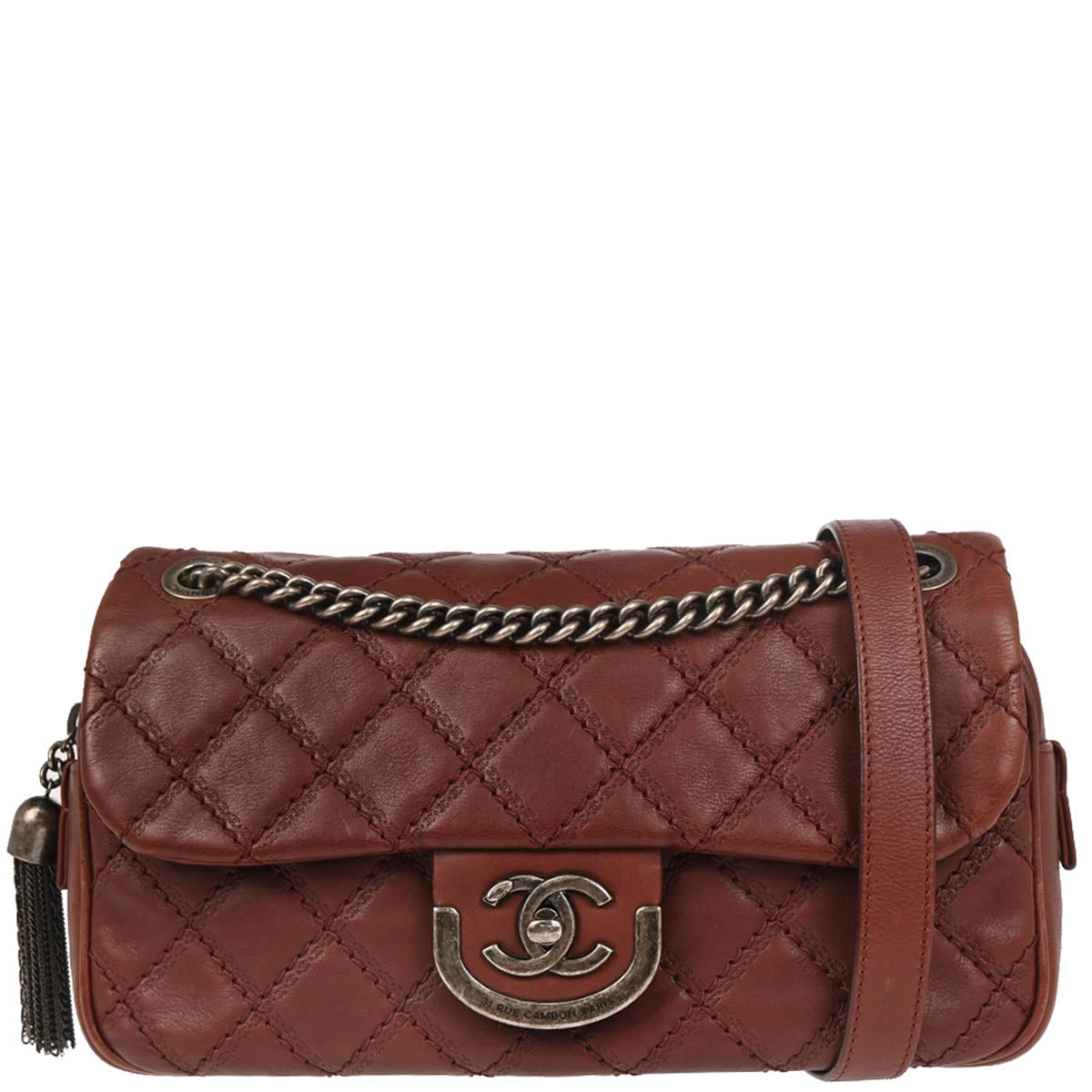 Chanel 2013-2014 Bordeaux Calfskin Coco Sporran Shoulder Bag