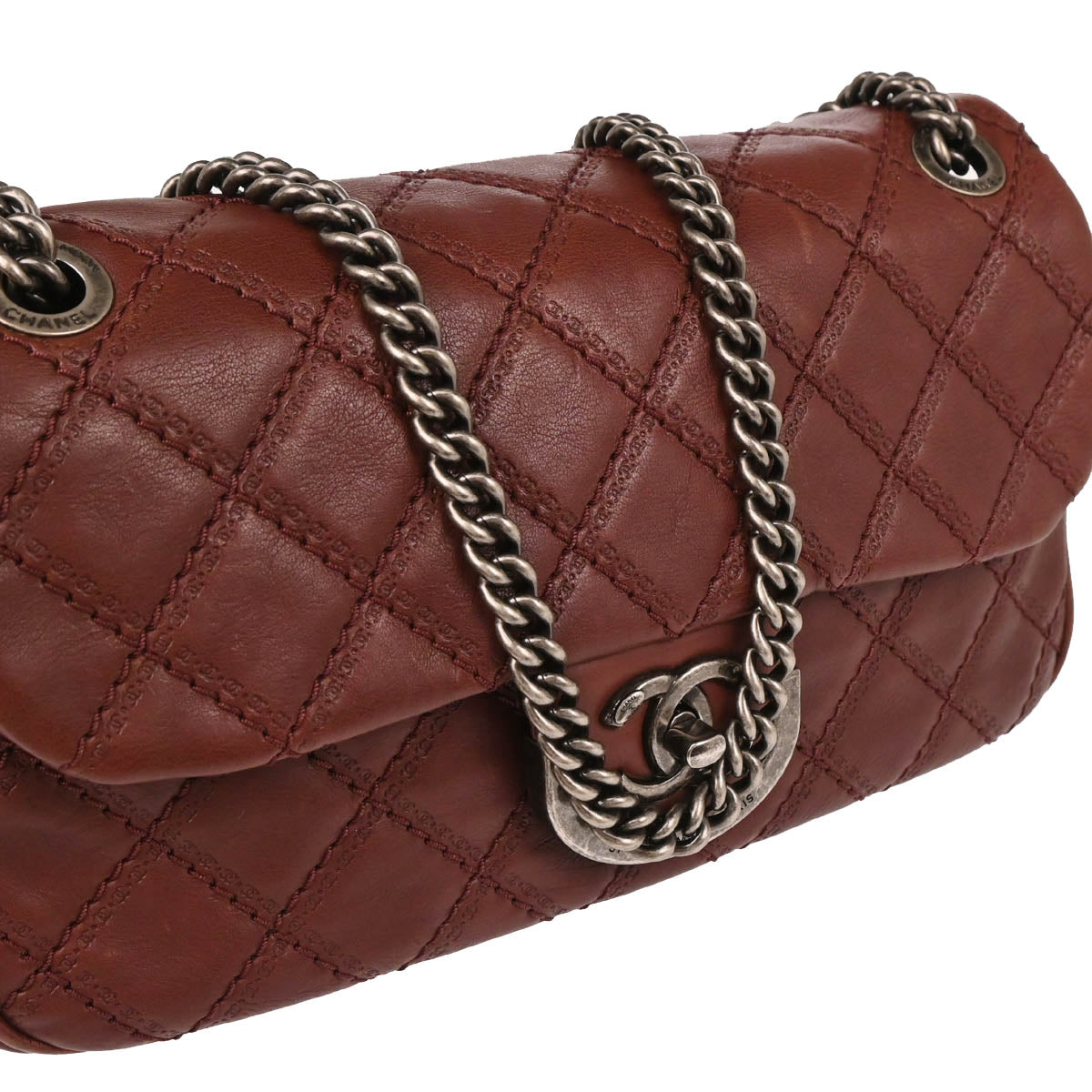 Chanel 2013-2014 Bordeaux Calfskin Coco Sporran Shoulder Bag
