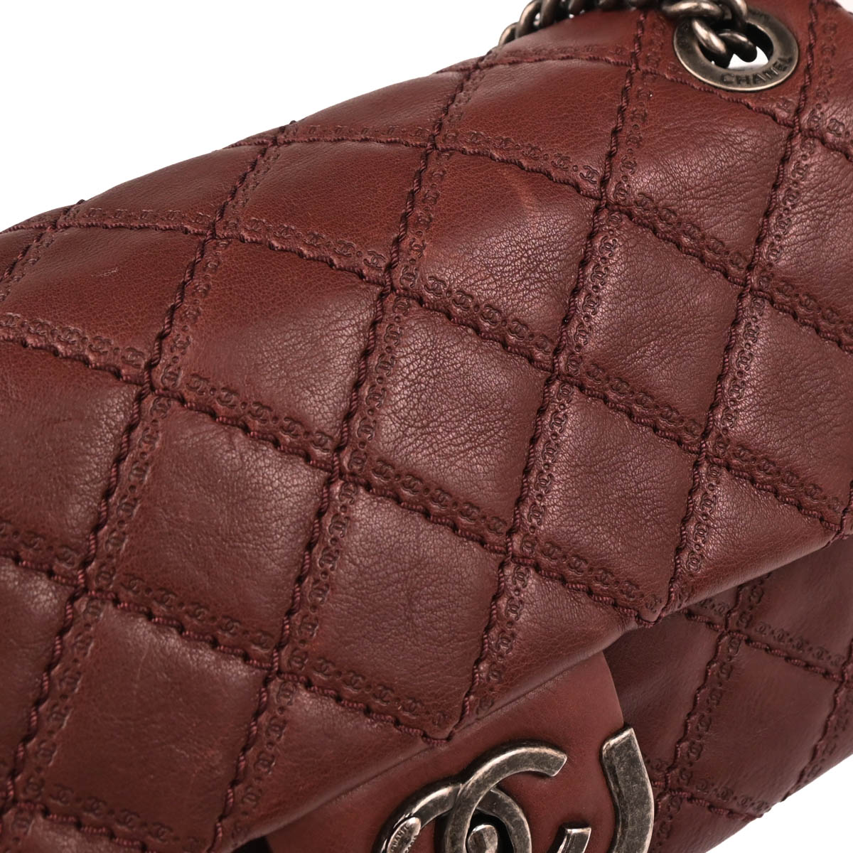 Chanel 2013-2014 Bordeaux Calfskin Coco Sporran Shoulder Bag