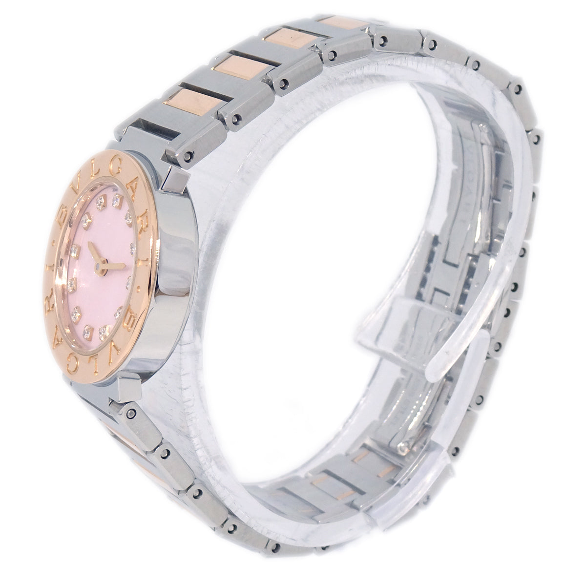 Bvlgari Ref.BB12SG Quartz Watch 18KPG SS Diamond