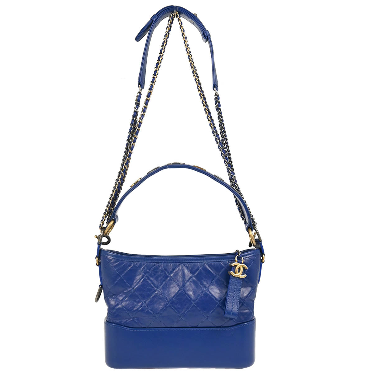 Chanel 2019 Blue Calfskin Lambskin Gabrielle 2way Shoulder Handbag