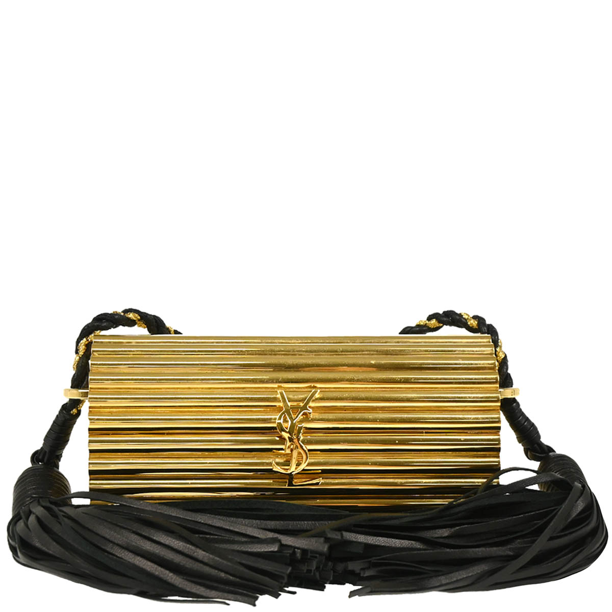 Saint Laurent Gold Metal Opyum Tassel Shoulder Bag