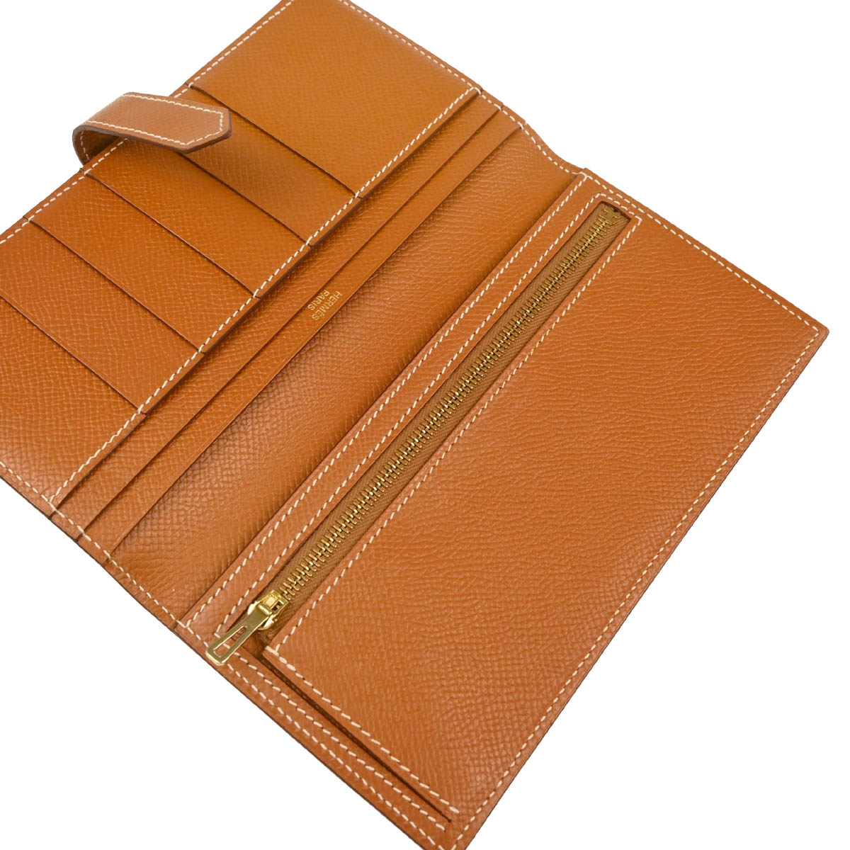 Hermes Gold Epsom Bearn Bifold Long Wallet