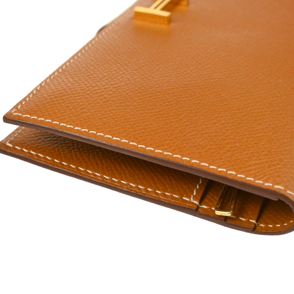 Hermes Gold Epsom Bearn Bifold Long Wallet