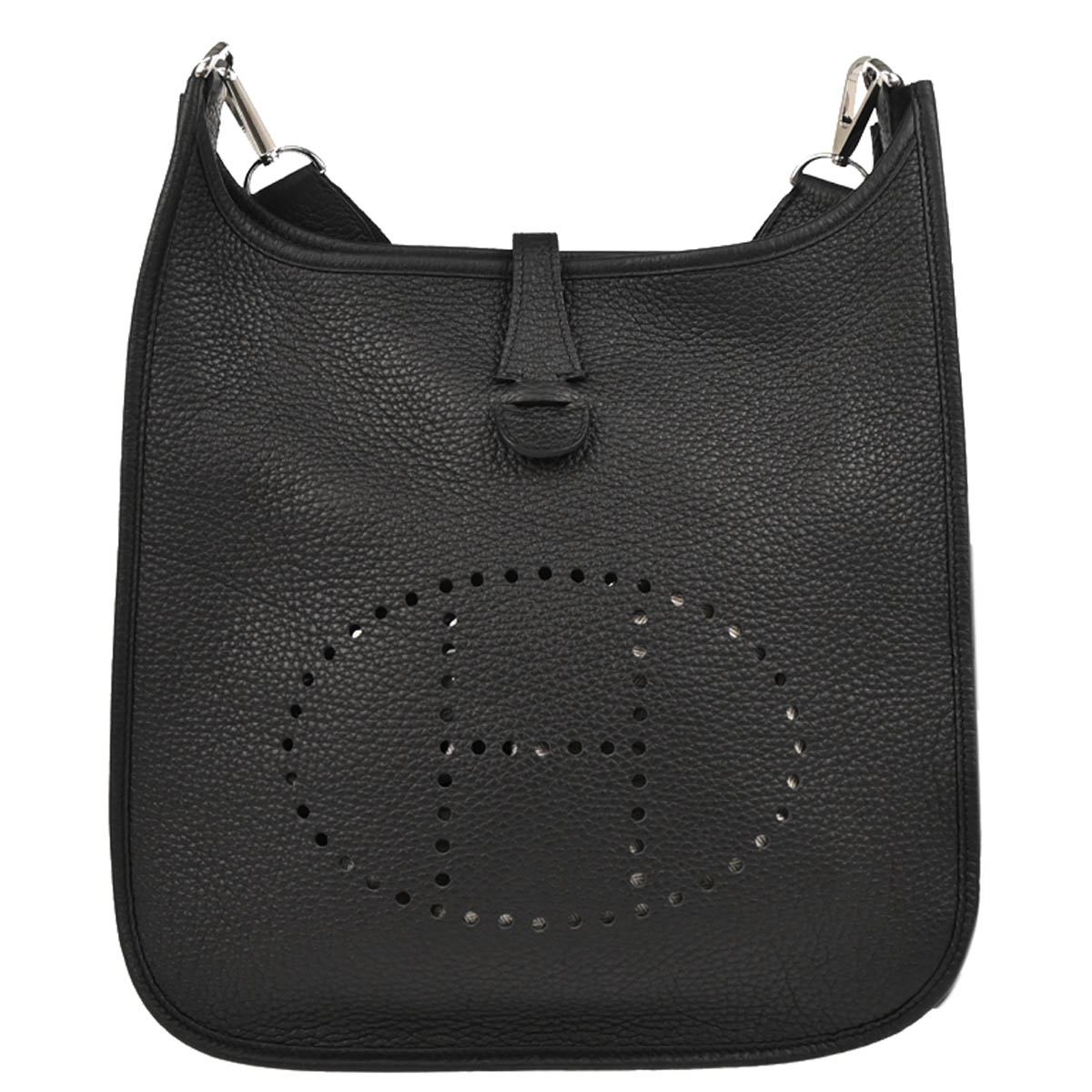 Hermes 2015 Black Taurillon Clemence Evelyne 3 PM Shoulder Bag