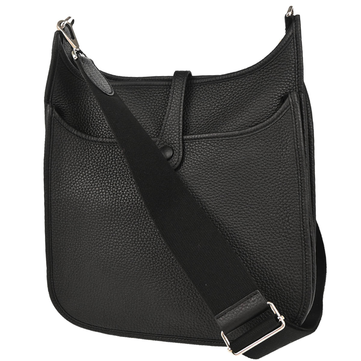 Hermes 2015 Black Taurillon Clemence Evelyne 3 PM Shoulder Bag