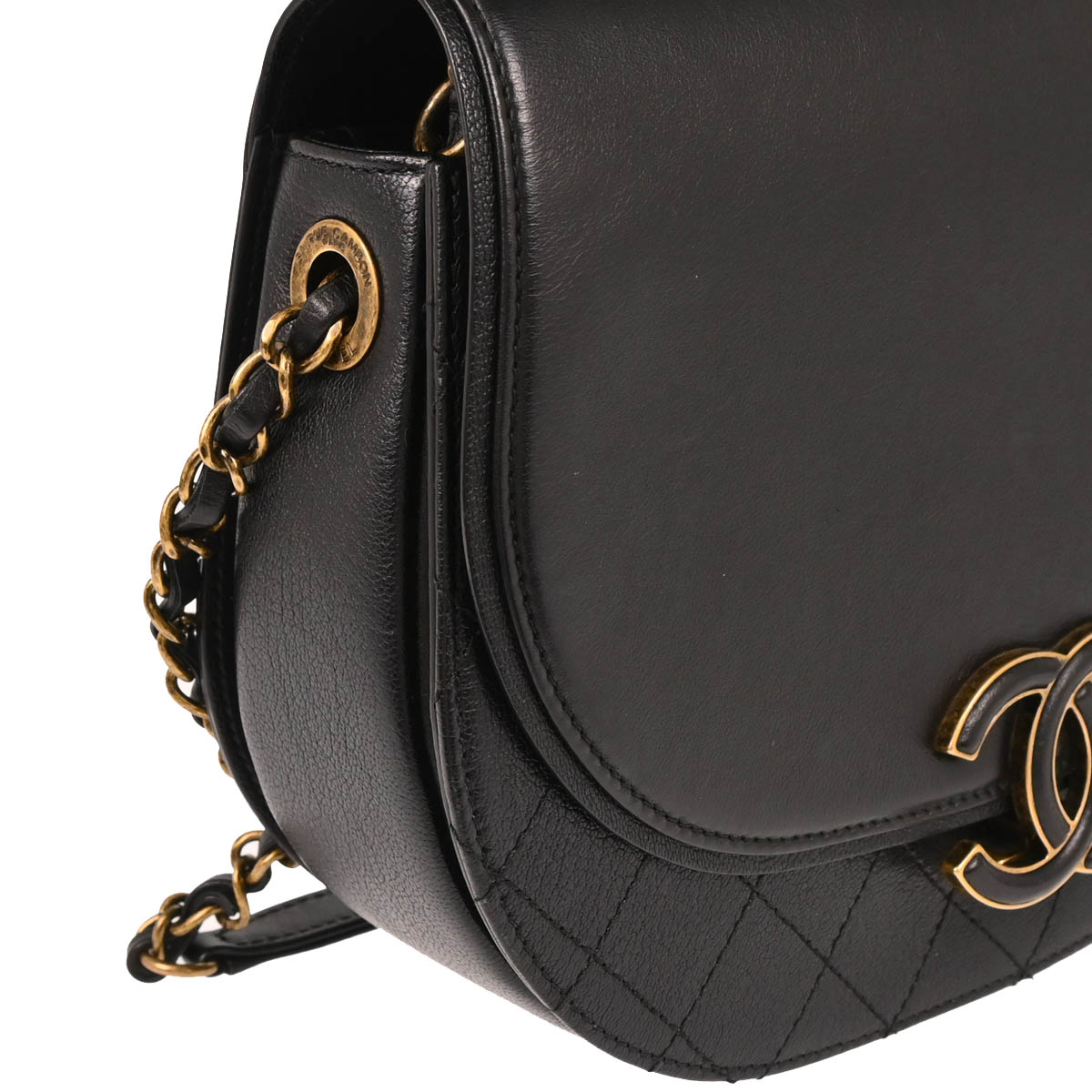 Chanel 2017-2018 Black Calfskin Coco Curve 2way Shoulder Handbag