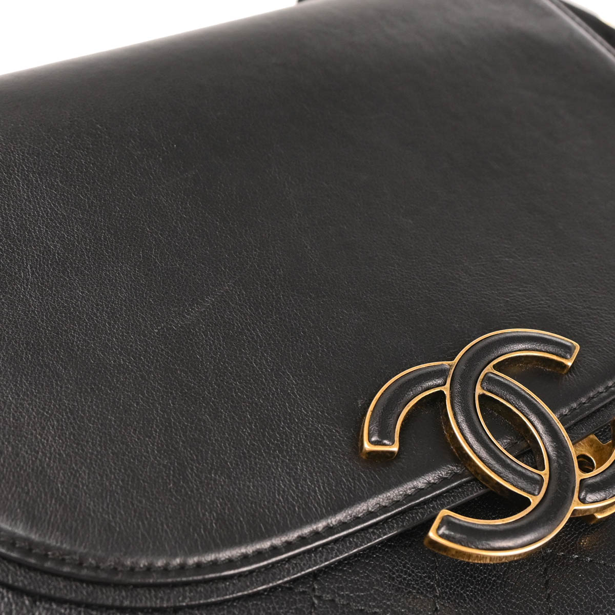 Chanel 2017-2018 Black Calfskin Coco Curve 2way Shoulder Handbag