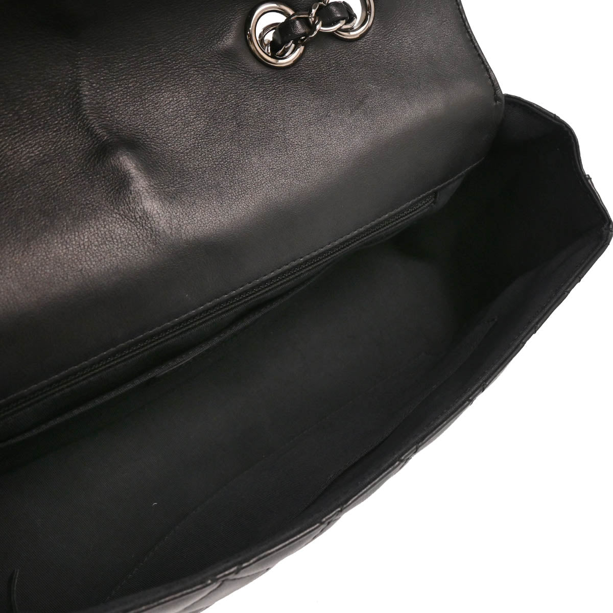 Chanel 2017 Black Lambskin Single Flap Shoulder Bag