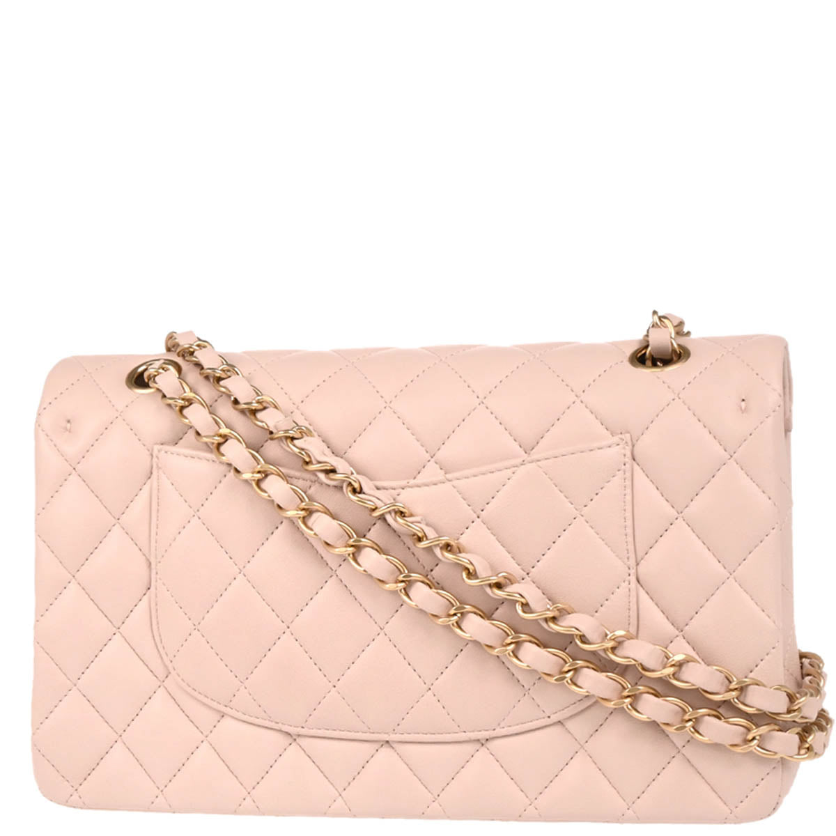 Chanel 2013-2014 Pale Pink Lambskin Medium Classic Double Flap Shoulder Bag