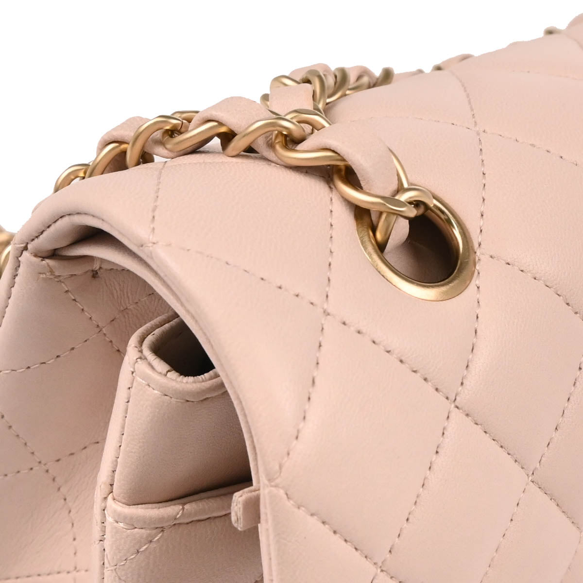 Chanel 2013-2014 Pale Pink Lambskin Medium Classic Double Flap Shoulder Bag