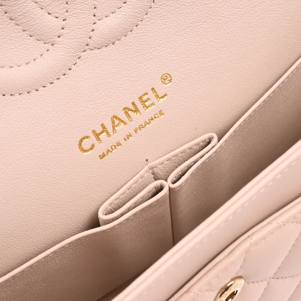 Chanel 2013-2014 Pale Pink Lambskin Medium Classic Double Flap Shoulder Bag
