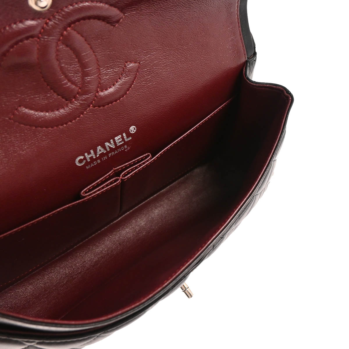 Chanel 2014-2015 Black Lambskin Medium Classic Double Flap Shoulder Bag