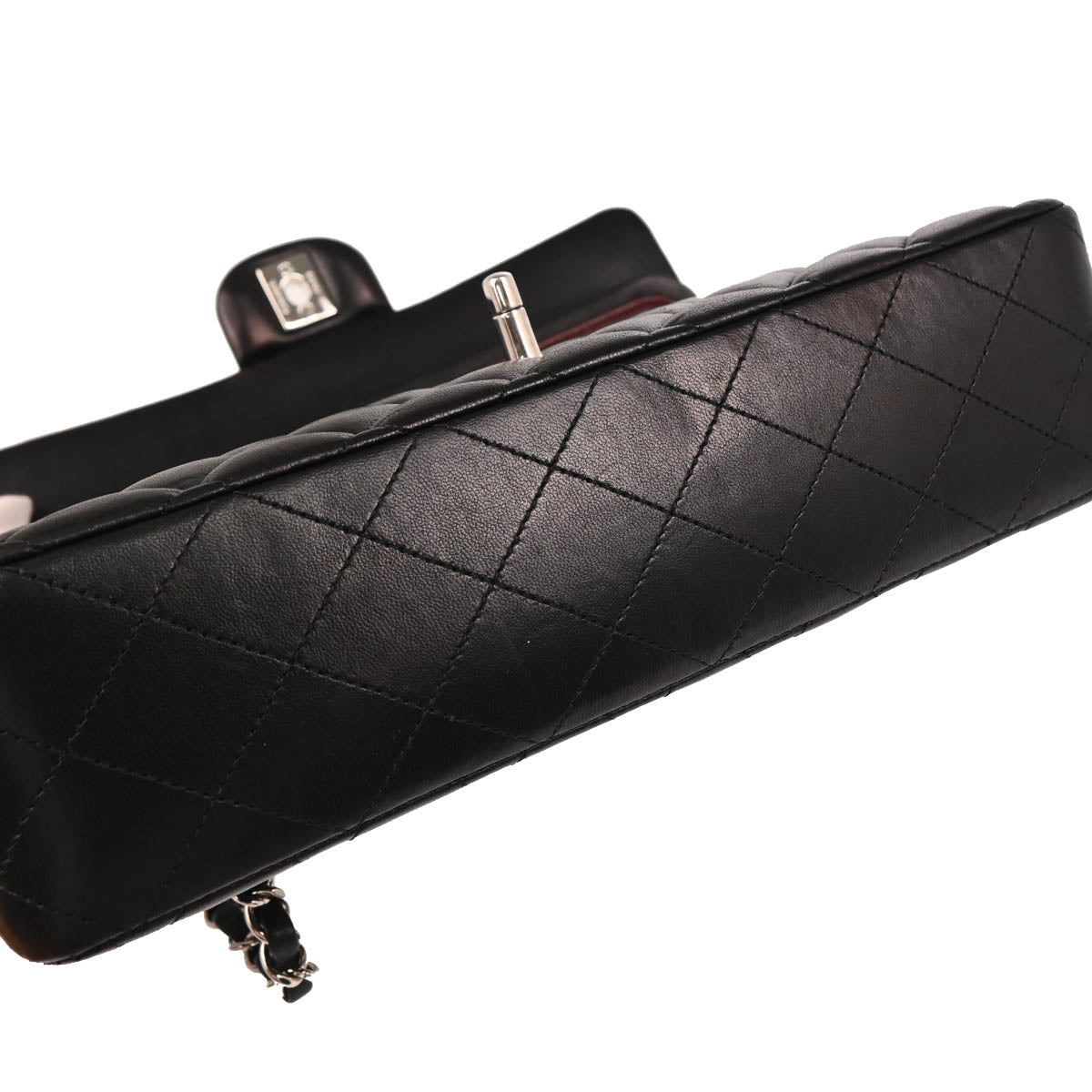 Chanel 2014-2015 Black Lambskin Medium Classic Double Flap Shoulder Bag