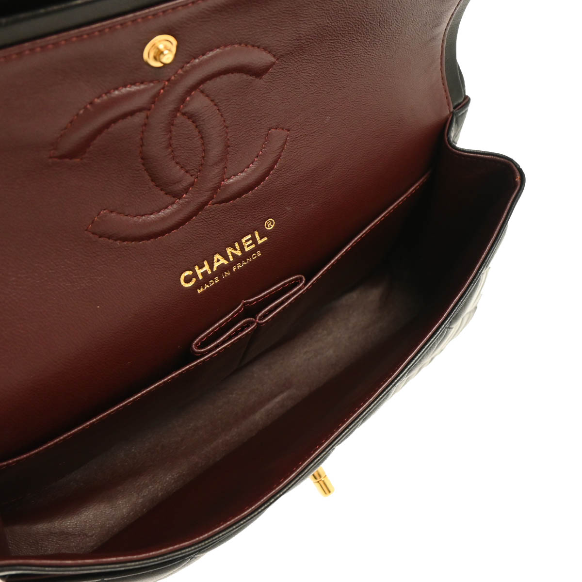 Chanel 2011 Black Lambskin Medium Classic Double Flap Shoulder Bag