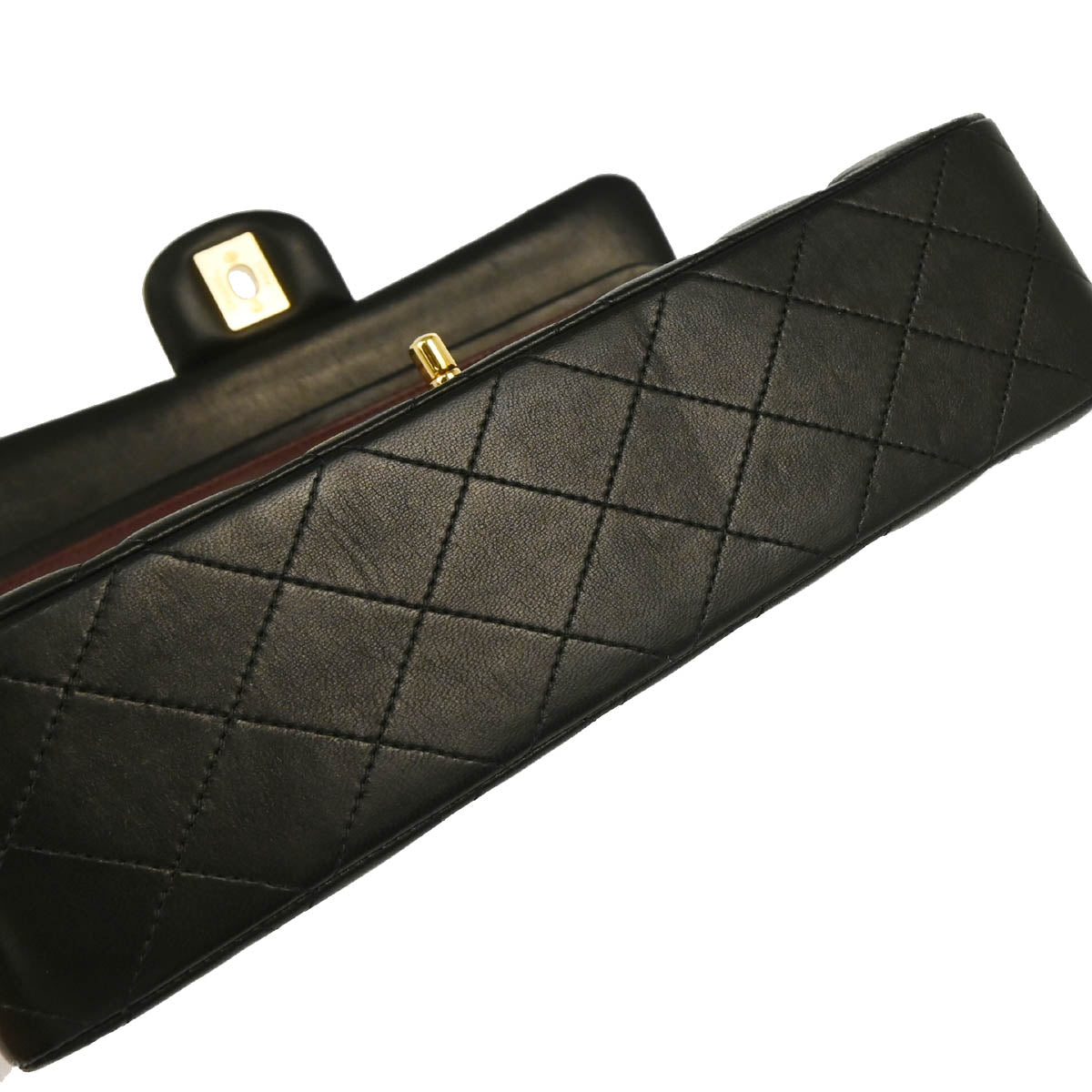 Chanel 2011 Black Lambskin Medium Classic Double Flap Shoulder Bag