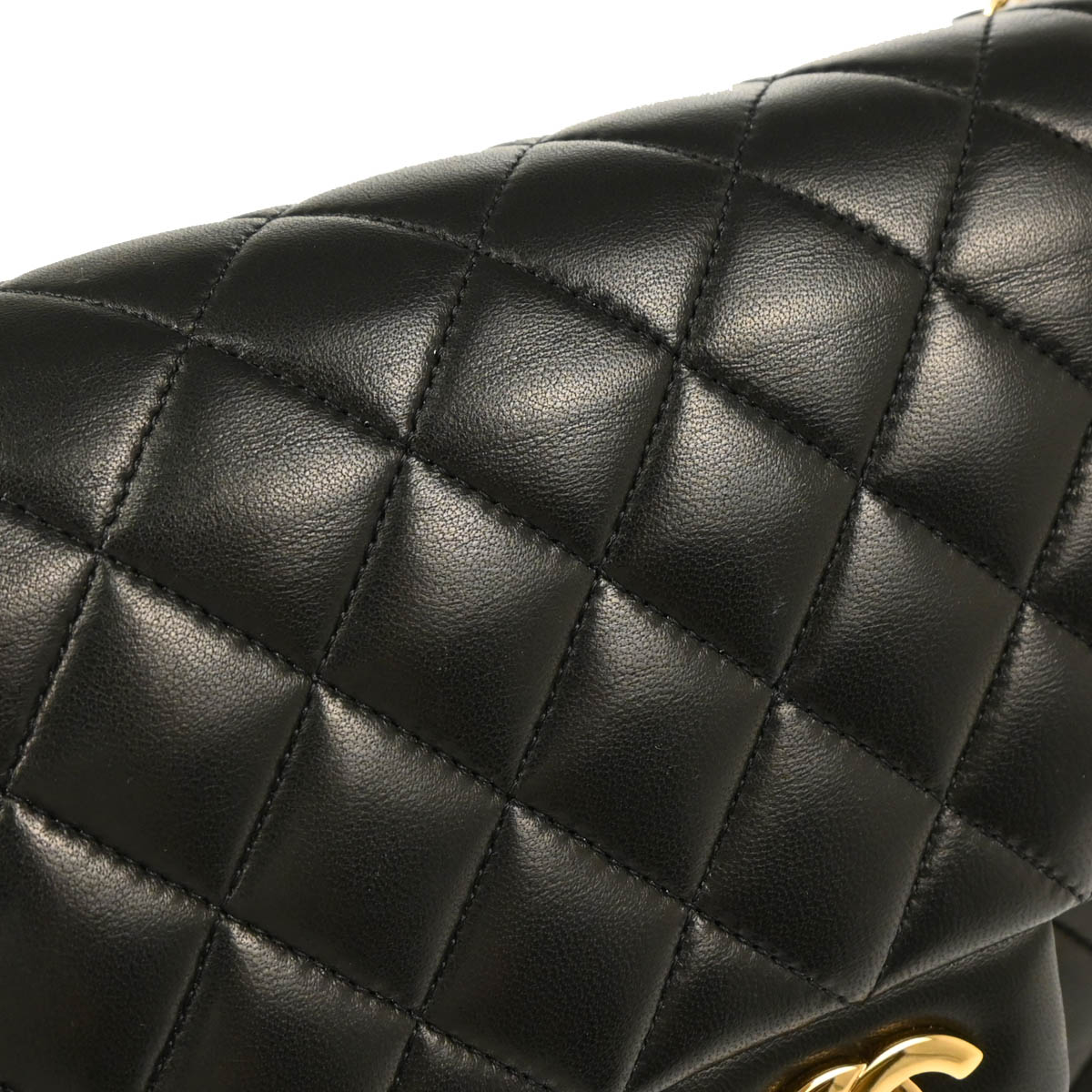 Chanel 2011 Black Lambskin Medium Classic Double Flap Shoulder Bag