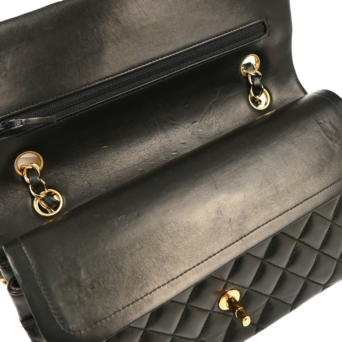 Chanel 2011 Black Lambskin Medium Classic Double Flap Shoulder Bag