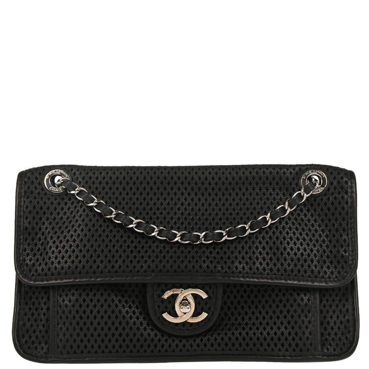 Chanel 2013-2014 Black Perforated Calfskin Up In The Air Shoulder Bag
