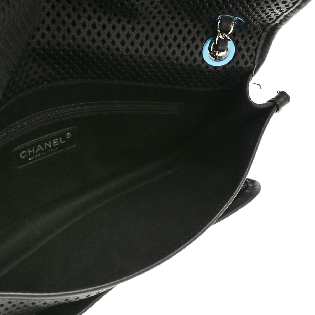 Chanel 2013-2014 Black Perforated Calfskin Up In The Air Shoulder Bag