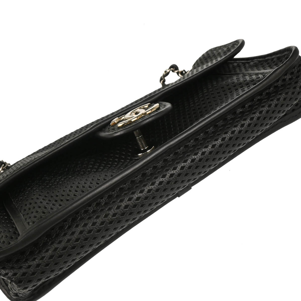 Chanel 2013-2014 Black Perforated Calfskin Up In The Air Shoulder Bag