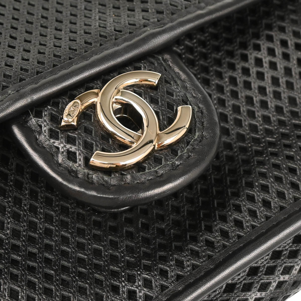 Chanel 2013-2014 Black Perforated Calfskin Up In The Air Shoulder Bag