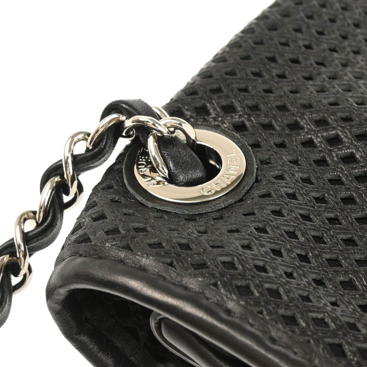 Chanel 2013-2014 Black Perforated Calfskin Up In The Air Shoulder Bag