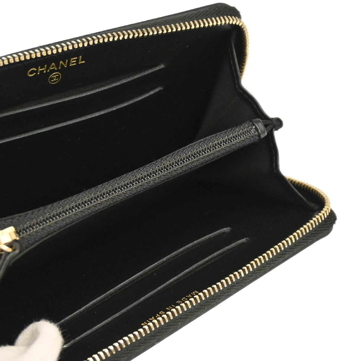 Chanel 2019 Blue Caviar Filigree Coin Purse Wallet