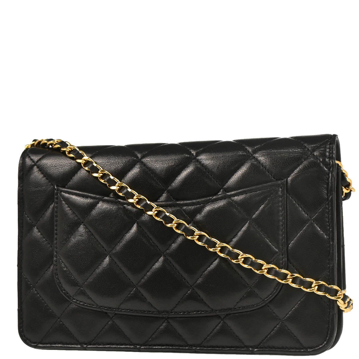 Chanel 2019 Black Lambskin Classic WOC Shoulder Wallet Bag