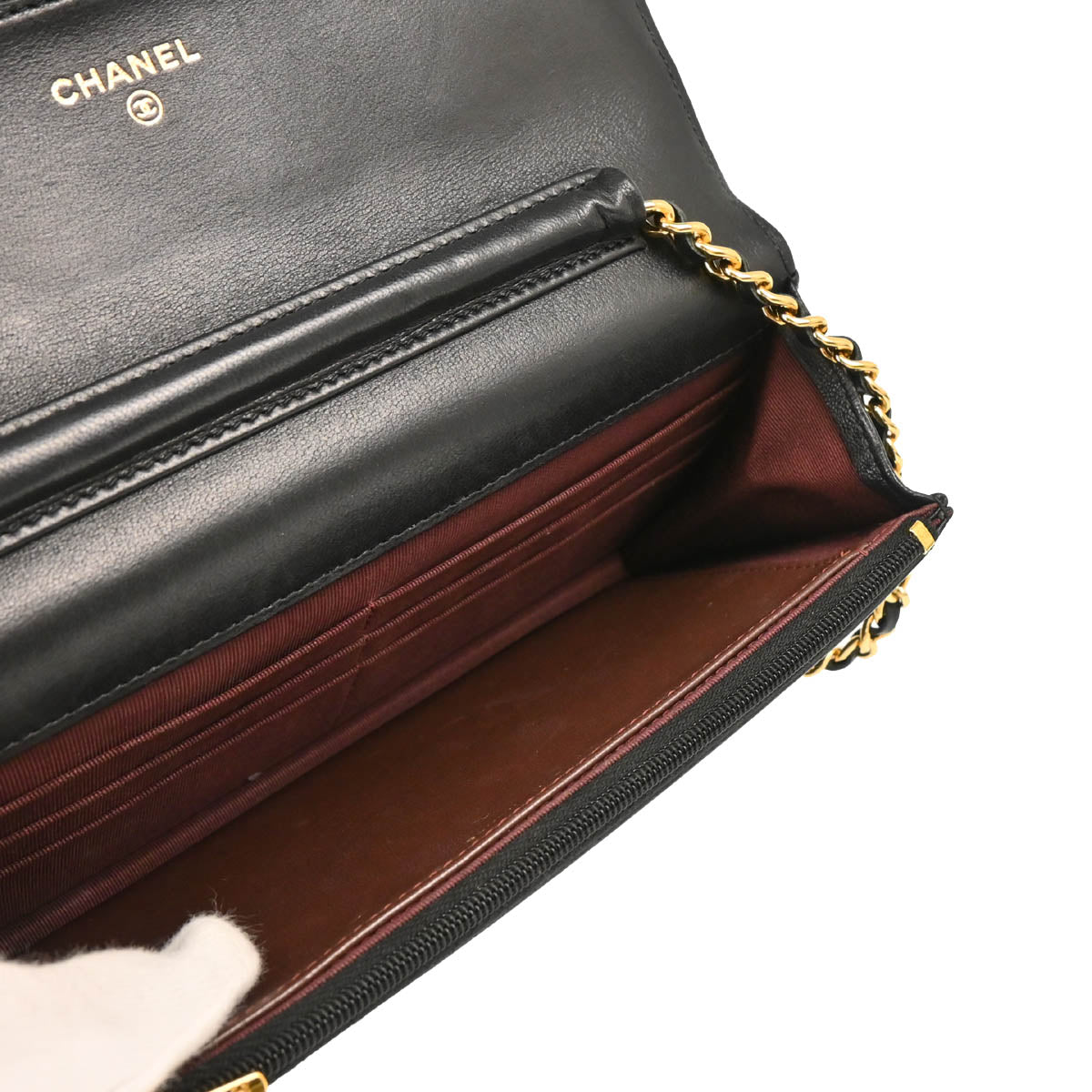 Chanel 2019 Black Lambskin Classic WOC Shoulder Wallet Bag