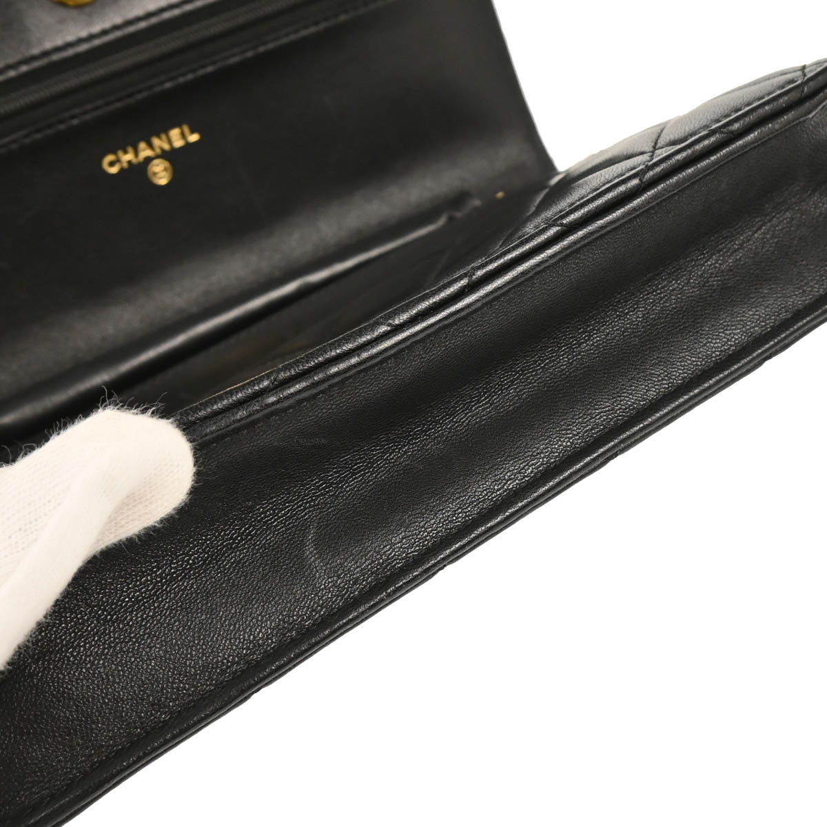 Chanel 2019 Black Lambskin Classic WOC Shoulder Wallet Bag