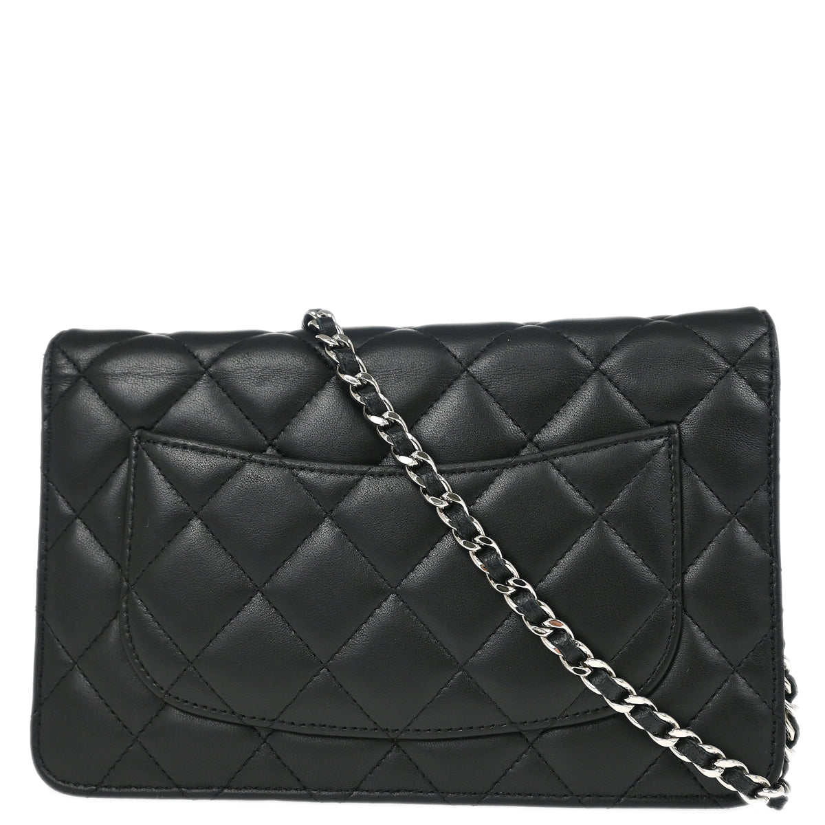 Chanel 2012 Black Lambskin Classic WOC Shoulder Wallet Bag