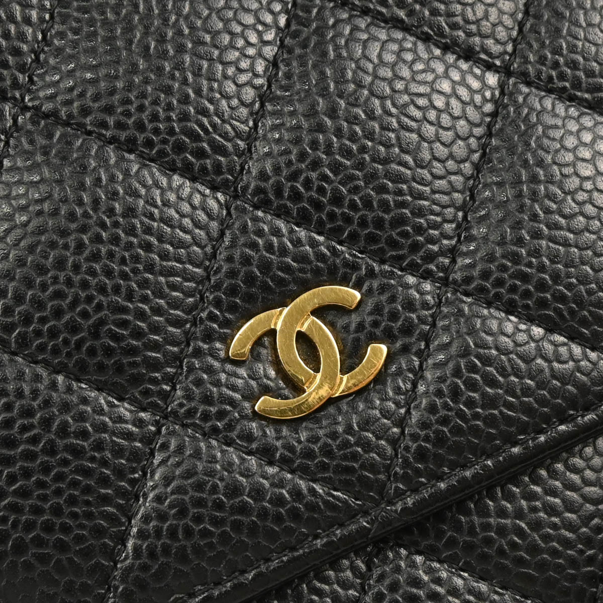 Chanel 2016-2017 Black Caviar Classic Chain On Wallet WOC