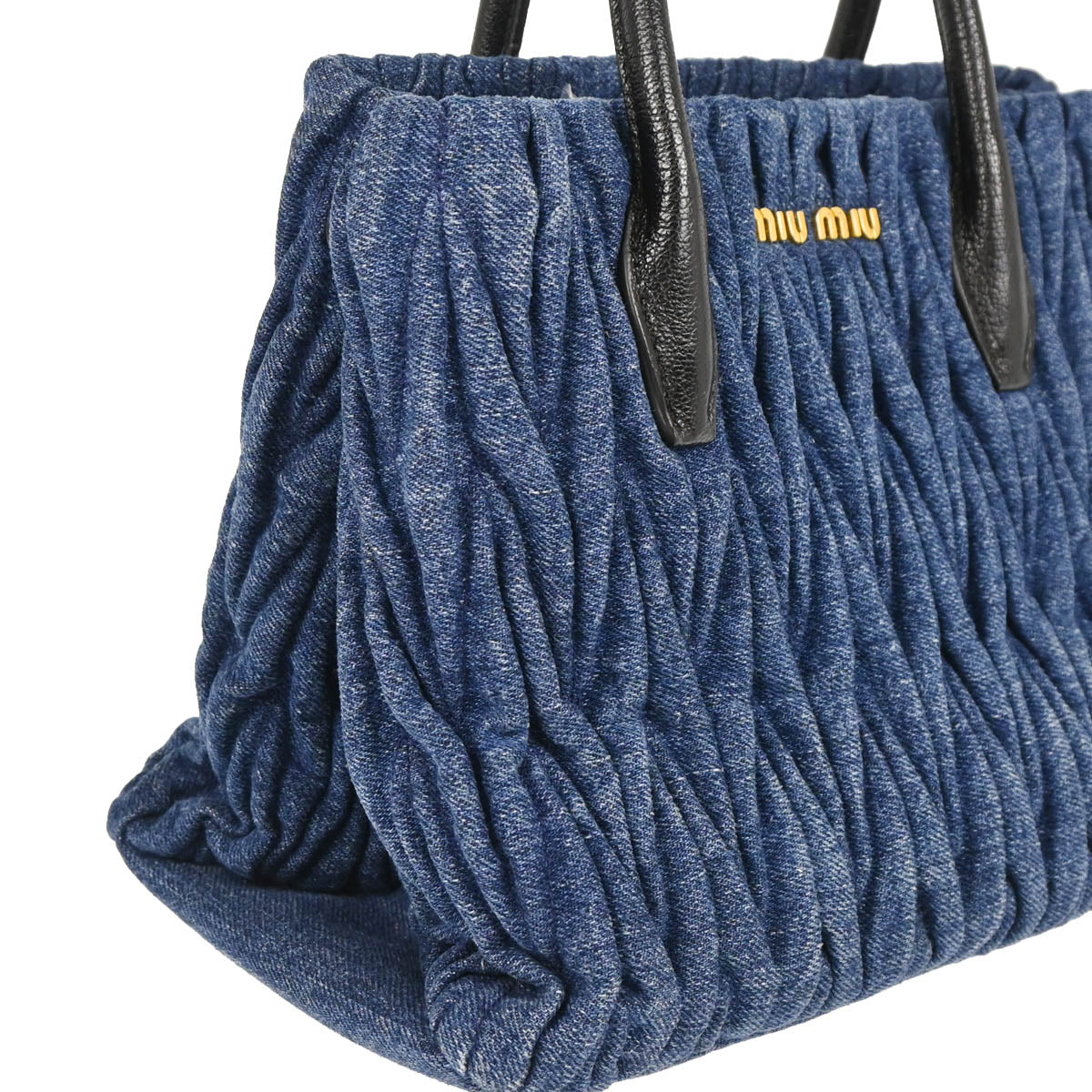 Miu Miu Blue Denim Matelasse 2way Shoulder Handbag