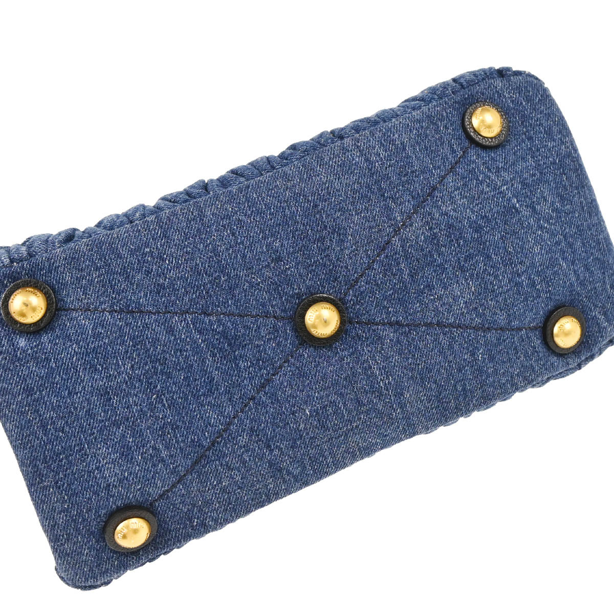 Miu Miu Blue Denim Matelasse 2way Shoulder Handbag