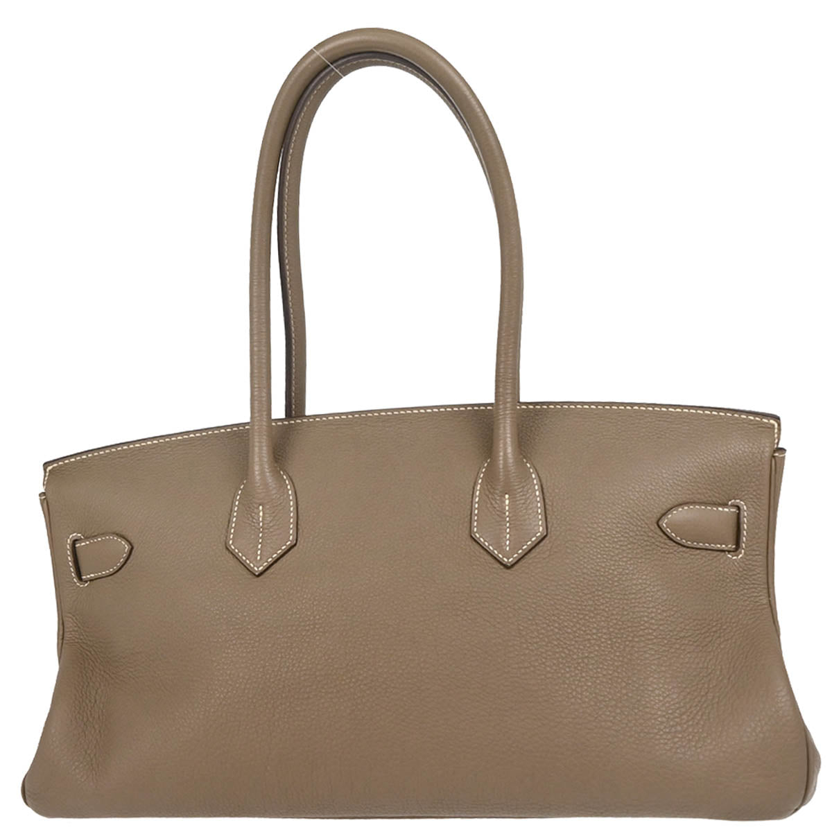 Hermes 2010 Etoupe Gray Taurillon Clemence Shoulder Birkin Handbag
